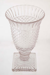 Lidded Glass Covered Urn in Antique Diamond Pattern