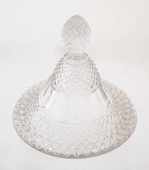 Lidded Glass Covered Urn in Antique Diamond Pattern