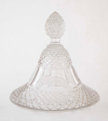 Lidded Glass Covered Urn in Antique Diamond Pattern