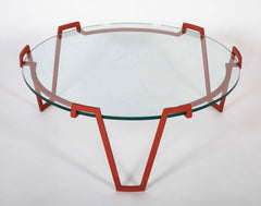 Iron and Glass Round Coffee Table