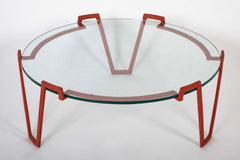 Iron and Glass Round Coffee Table
