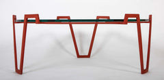 Iron and Glass Round Coffee Table