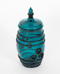 A Covered Green Glass "Stein"