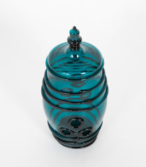 A Covered Green Glass "Stein"