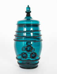 A Covered Green Glass "Stein"