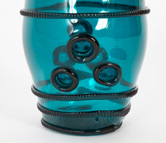 A Covered Green Glass "Stein"