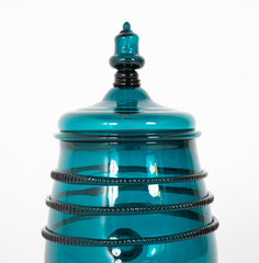 A Covered Green Glass "Stein"