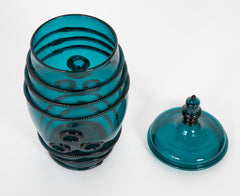 A Covered Green Glass "Stein"