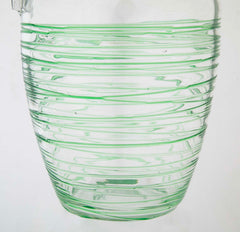 Green Glass Threaded Pitcher with Stopper