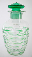 Green Glass Threaded Pitcher with Stopper