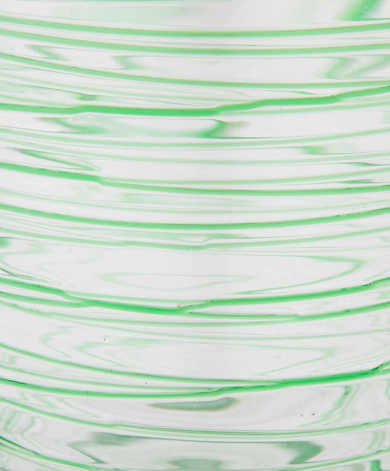 Green Glass Threaded Pitcher with Stopper