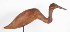 Carved and Painted Wood Heron Decoy by Thomas Langan