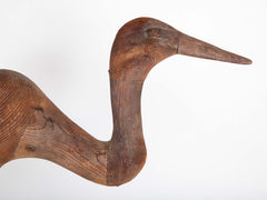Carved and Painted Wood Heron Decoy by Thomas Langan