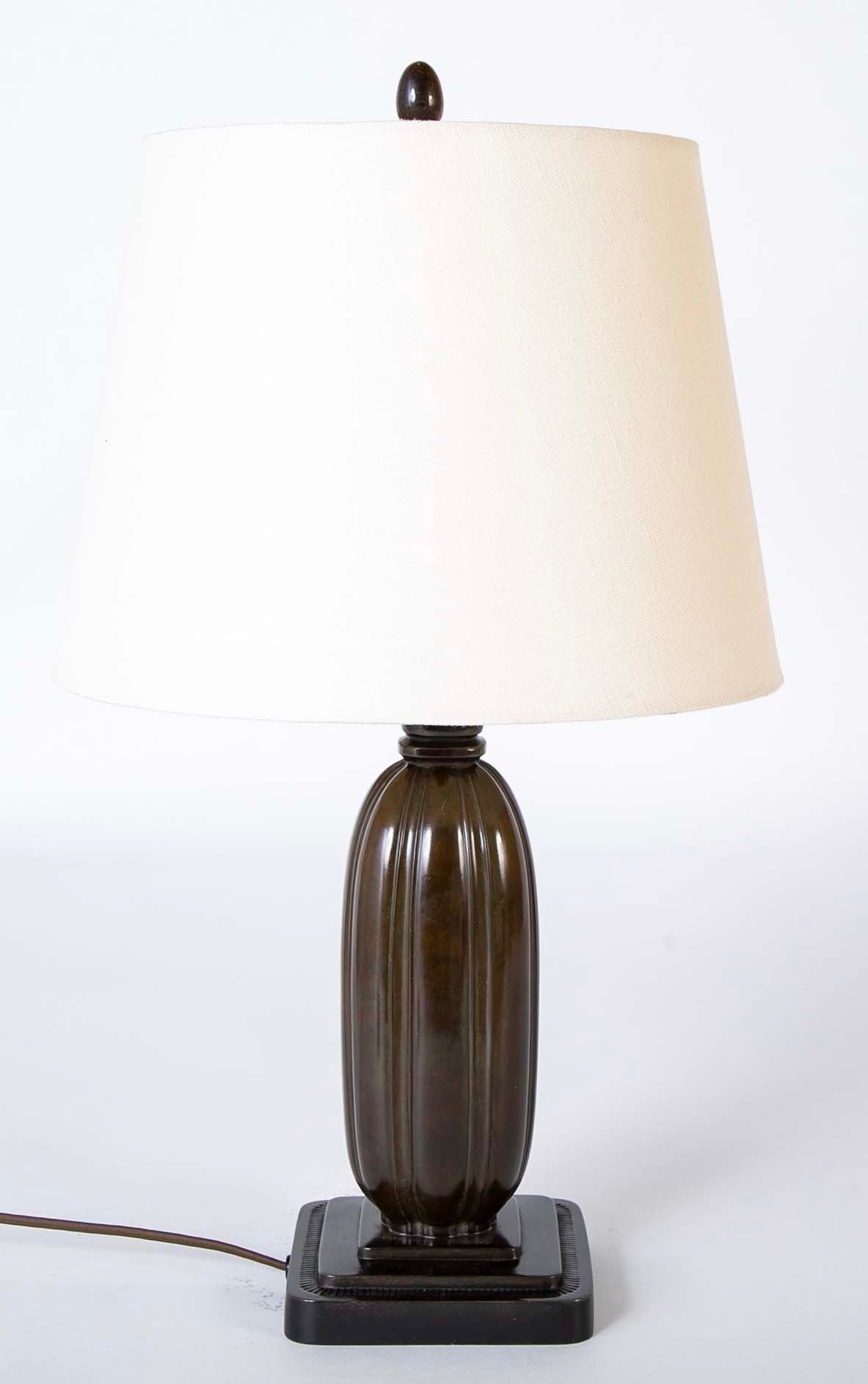 Pair of Just Andersen Melon Form Metal Lamps