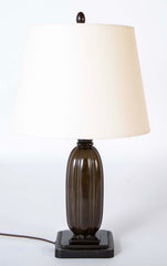 Pair of Just Andersen Melon Form Metal Lamps