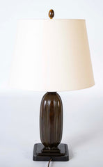 Pair of Just Andersen Melon Form Metal Lamps