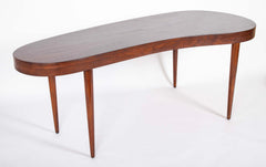 Mid 20th Century Danish Kidney Form Teak Desk
