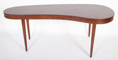 Mid 20th Century Danish Kidney Form Teak Desk