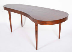 Mid 20th Century Danish Kidney Form Teak Desk