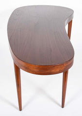Mid 20th Century Danish Kidney Form Teak Desk
