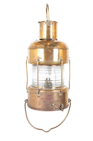 A Japanese Ship's Brass Anchor Lantern