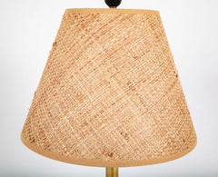 Varnished Brass and Leather Table Lamp Attributed to Jacques Adnet