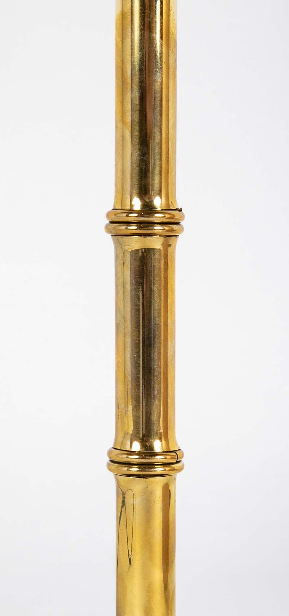 Varnished Brass and Leather Table Lamp Attributed to Jacques Adnet
