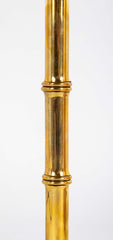 Varnished Brass and Leather Table Lamp Attributed to Jacques Adnet