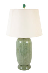 Japanese Jade Glaze Crackleware Vase now a Lamp