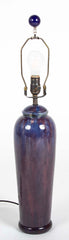 Pair of Chinese Blue Flambe Fulper Vases now Lamps