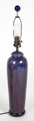 Pair of Chinese Blue Flambe Fulper Vases now Lamps