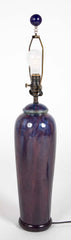 Pair of Chinese Blue Flambe Fulper Vases now Lamps