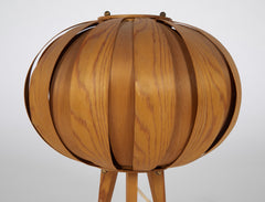 Tripod Spherical Lamp of Steamed Pine.