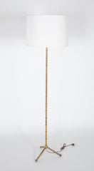 Bamboo Theme Brass Standing Lamp in the Manner of Adnet