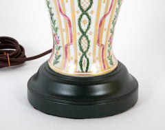 A pair of Dresden Urns now Lamps