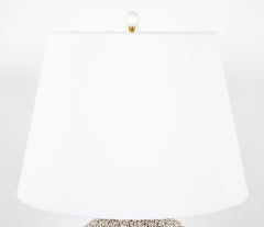 Ceramic Lamp with White Glaze Over Brown in the Style of Jean Besnard