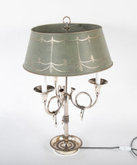 Three Light Bouillotte Lamp Attributed to Maison Charles