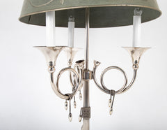 Three Light Bouillotte Lamp Attributed to Maison Charles