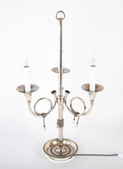 Three Light Bouillotte Lamp Attributed to Maison Charles