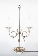 Three Light Bouillotte Lamp Attributed to Maison Charles