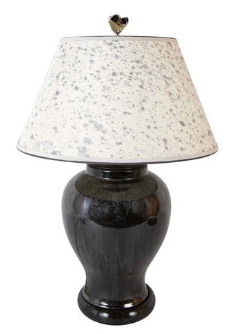 A Black Glazed Fulper Pottery Vase now a Lamp