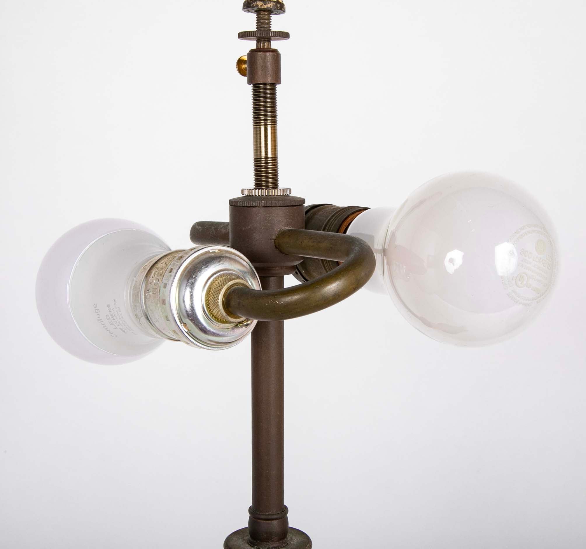 A Pair of Italian Baroque Style Brass Candlestick Lamps