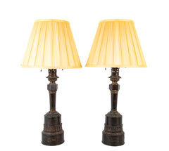 A Pair of Early 19th Century French Fluid Lamps Now Electrified