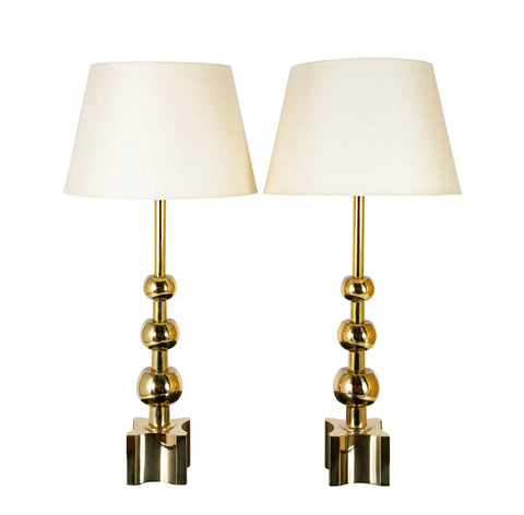 Pair of Tommi Parzinger Brass Lamps by Stiffel