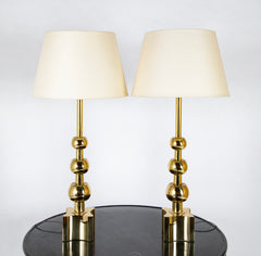 Pair of Tommi Parzinger Brass Lamps by Stiffel
