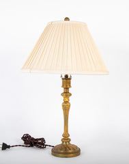 Late 19th - Early 20th Century Gilt Candlestick Now a Lamp