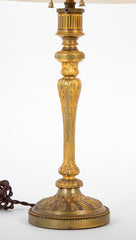 Late 19th - Early 20th Century Gilt Candlestick Now a Lamp