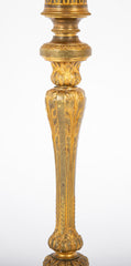 Late 19th - Early 20th Century Gilt Candlestick Now a Lamp