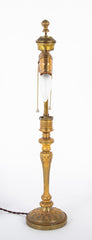 Late 19th - Early 20th Century Gilt Candlestick Now a Lamp