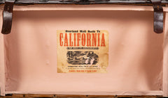 19th Century American Tooled Leather and Brass Stagecoach Trunk